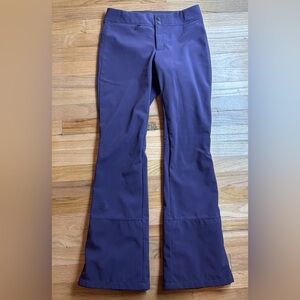 North Face Women's Windwall Snow Pants Dark Purple Bootcut Fleece Lined Ski 6